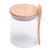 BESTONZON 420ml Condiment Spice Jars Glass Seasoning Container with Spoon Wood Lids Food Storage Canister for Kitchen Tea Coffee Sugar Salt