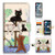 (for Google Pixel 3) Flip Wallet Case Cover & Screen Protector Bundle - A1944 Cartoon Cat