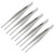ZXHAO 5Pcs Tweezers, 6.3 Inches Thicken Stainless Steel Long Straight Precision Tweezers with Serrated Tips