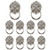 Coshar Pull Handle Lion Head Knob Pull Ring for Dresser Cabinet Drawer,Retro Style,Silver,10pcs