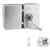 Frameless Glass Door Lock Office Lock Push-Pull Door Lock Central Door Lock Double Door Stainless Steel Lock (Can't Open to Each Other)