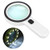 Magnifying Glass with Light, 30X Handheld Large Magnifying Glass 12 LED Illuminated Lighted Magnifier for Exploring, Soldering, Macular Degeneration, Seniors Reading, Inspection, Coins, Jewelry