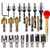 Lukcase 23-Pack Woodworking Chamfer Countersink Drill Bit, 6pcs 1/4" Hex 5 Flute 90 Degree Countersink Drill Bits, 7pcs Three Pointed Countersink Drill Bit, 8PCS Wood Plug cutter, and Automatic