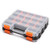 Makitoyo Double Side Tools Organizer, Customizable Removable Plastic Dividers, Hardware Box Storage, Excellent for Screws,Nuts,Small Parts, 34-Compartment, Black/Orange
