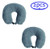 ObboMed MN-5302G (2 Pcs) Microbeads U-Shape Travel Neck Pillow Cushion, Velour Cover, Gray, 11.8 x 11.8 x 3.9 / 30 x 30 x 10 cm