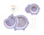 Tiny Footprint Kids Bamboo Dinnerware Set, Plate, Cup, Bowl and Utensil Set, Reusable Eco-Friendly Bamboo, Harley Hippo, 5 Piece