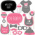 Big Dot of Happiness Baby Girl - Baby Shower Photo Booth Props Kit - 20 Count