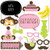 Big Dot of Happiness Pink Monkey Girl - Baby Shower or Birthday Party Photo Booth Props Kit - 20 Count