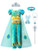 Arielno Girl Aladdin Princess Jasmine Halloween Costume Party Dress (7 Years, Light Blue with Accessories)