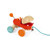 Janod Zigolos Pull Along Hippo Early Learning and Motor Skills Toy with Wobbly Non-Skid Wheels and Bell Made of FSC Certified Beech and Cherry Wood for Ages 12 Months+