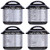 4 Pack Magnetic Cheat Sheet Compatible with Instant Pot Electric Pressure Cooker Accessories Magnet Cooking Times Quick Reference Guide for 64 Common Prep Functions (black 1)