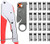 Proster 3 in 1 Compression Tool Kit F-Type Compression Crimping Tool + Rotary Coaxial Cable Cutter + 20 Crimp Connector