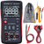 Aimometer EBTN LCD Multimeter 3-Line Display 9999 Counts Button Design True RMS Auto-Ranging Digital Voltmeter AC/DC Amp Volt Ohm Hz Diode Temp Cap Continuity Tester with Alligator Clip