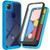 ONOLA Pixel 4A Case,Three Defense Built-in Screen Protector Crystal Clear Full Body Fit Cover for Google Pixel 4A Phone (Light Blue)