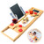 Bamboo Bathtub Tray Bath Table Adjustable Luxury Caddy Tray with Extending Sides, Cellphone,Book,Tray and Wineglass Holder