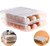 Auto Scrolling Egg Holder for Refrigerator with Lid, Egg Storage Container for Kitchen, Plastic Stackable Organizer Case Protect and Keep Fresh for Fridge (2 pcs)