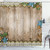 Ambesonne Pearls Shower Curtain, Rustic Wooden Planks Backdrop Flowers Pearls Lace Old Vintage Style Image Print, Cloth Fabric Bathroom Decor Set with Hooks, 70" Long, Beige Blue