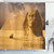 Ambesonne Egyptian Print Shower Curtain, Sphinx Face Other Pyramids in Egypt Old Historical Monument, Cloth Fabric Bathroom Decor Set with Hooks, 84" Long Extra, Amber Brown