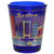 Boston Massachusetts Skyline Metallic Blue Shot Glass