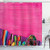 Ambesonne Mexican Decorations Shower Curtain, View of Folkloric Serape Blanket Charro Hat and Music Instruments, Fabric Bathroom Decor Set with Hooks, 70 Inches, Fuchsia Purple