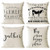 YeeJu Set of 4 Farmhouse Decorative Throw Pillow Covers Square Cotton Linen Cushion Covers Outdoor Couch Sofa Home Pillow Cases 16x16 Inch