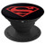 Superman Red on Black Shield PopSockets Grip and Stand for Phones and Tablets