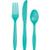 Creative Converting Touch of Color Premium 288 Count Assorted Plastic Cutlery, Teal Lagoon