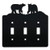 Bear Triple Toggle Light Switch Wall Plate (Triple Toggle, Black)