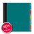 iScholar iQ+ 5-Subject Poly Cover Wirebound Notebook, College Ruled, 11 x 8.5 Inch Sheet Size, 200 Sheets, Teal (59906-TL)