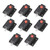 uxcell Door Bolt Lock, 2-inch ABS Sliding Flush Barrel Latch with Switch Button, 8 Pcs Black