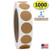 1" Kraft Brown Round Color Coding Circle Dot Labels on a Roll, 1000 Stickers, 1 inch Diameter.