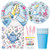 BashBox Disney Alice In Wonderland Birthday Party Supplies Pack Including Cake & Lunch Plates, Cutlery, Cups, Napkins (8 Guests) Plus BONUS BashBox Candles