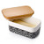Sweese 303.245 Butter Dish - Butter Keeper with Airtight Beech Wooden Lid, Holds Up to 2 Sticks of Butter - Porcelain Butter Container, Black Stylish