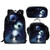 Middle School Student Backpack Lunch Bag Set Pen Bags For Boys Fashion Durable Daypack Panda Print