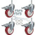 DICASAL 4 Inch Swivel Stem Casters Heavy Duty American Size 1/2"-13x1-1/2"Stem Thread Wheels 360 Degree Durable Wheels Dual Safety Locks Castors with 1320 Lbs Capacity Pack of Four