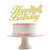 Gold Glittery Butterfly Happy Birthday Cake Topper- Birthday Party Decoration Supplies,Birthday Party Cake Topper Decor?Double Sided Glitter?
