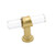 homdiy Gold Cabinet Knobs Acrylic Drawer Knobs - MO9165GD Gold Knobs for Cabinets Brushed Brass Kitchen Cabinet Knobs Gold Dresser Knobs Clear Door Knobs,Pack of 10