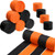 951 Feet Totally Halloween Crepe Paper Streamers Black and Orange Crepe Paper Roll for Halloween Party Decorations, 2 Sizes