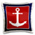 3dRose Red White and Blue Nautical Anchor Design-Pillow Case, 16 by 16" (pc_165796_1)