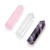 PESOENTH 3pcs 45mm Healing Crystal Wands - Clear Quartz Points Natural Amethyst Crystal Point Rose Quartz Faceted Prism Wand Carved Stone Figurine Meditation Therapy