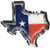 Texas Flag in Shape of Texas Chrome Metal Auto Emblem