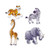 Beistle 54215 Jungle Animal Cutouts, 151/2 by 25-Inch