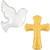 34" Pearl White Dove Mylar Balloon & 44" Gold Cross Mylar Foil Balloon Bundle