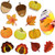 48 Pieces Thanksgiving Pumpkin Turkey Leaves Acorn Cutouts Classroom Decoration Pumpkin Colorful Happy Fall Cutouts with Glue Point Dots for Bulletin Board Classroom School Fall Theme Party