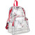 Eastsport Clear Dome Backpack with Adjustable Printed Padded Straps (Transparent - Red Geo Print)