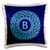 3dRose Monogram B Blue Hued Mandala on Royal Blue Muted Grunge Damask-Pillow Case, 16 by 16" (pc_32187_1)