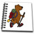3D Rose Cool Funny Brown Bear Hiking with Backpack and Boots Mini Notepad