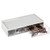 mDesign Wide Stackable Plastic Eye Glass Storage Organizer Box Holder for Sunglasses, Reading Glasses, Accessories - 2 Divided Drawers, Chrome Pulls - Light Gray/Clear