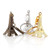 12pcs/lot Paris France Keychain 3d Eiffel Tower Favors French Souvenirs Paris Party Decorations Key Ring Christmas Gift