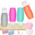 Leak Proof Travel-Bottles TSA Approved Containers, 3oz Squeeze Silicone Travel Size Toiletries Accessories, Empty Refillable bottles for Shampoo Conditioner Lotion Soap Liquids, Clear Toiletry Bag